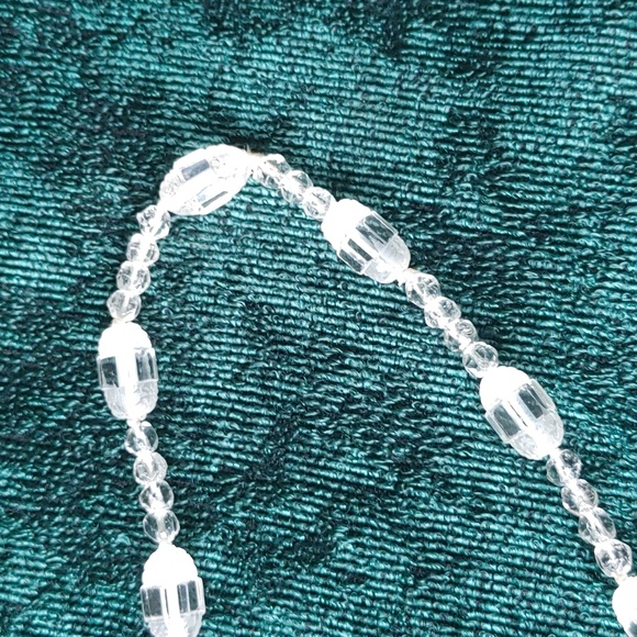Vtg Necklace. crystal hand knotted necklace. 40" long. circa 1920's - Picture 3 of 5